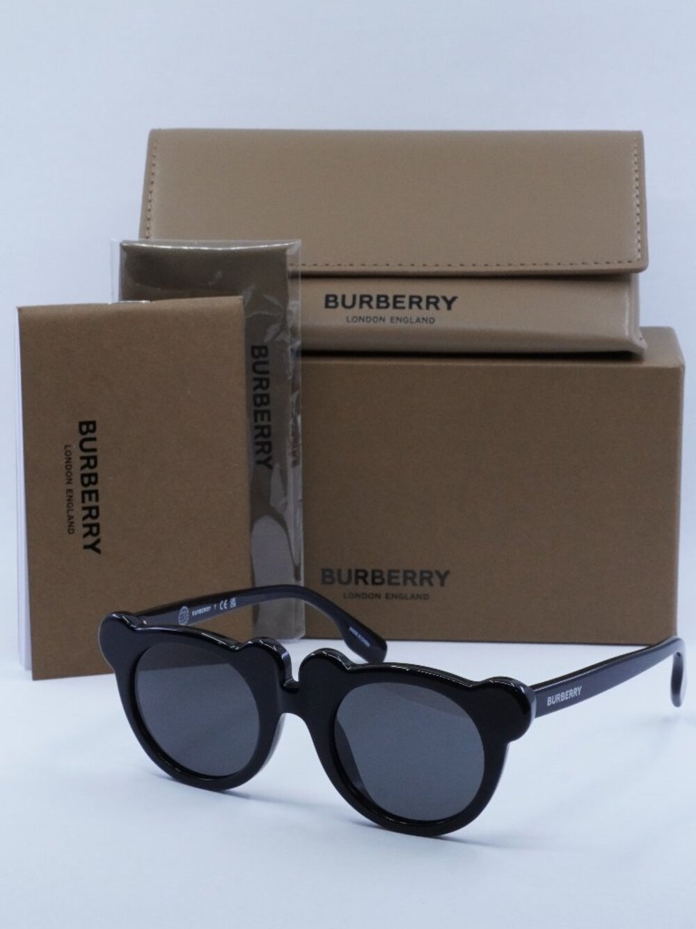Burberry Kids JB4355 300187 Round Sunglasses - Black / Dark Grey